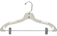 Children's Clear Plastic Suit Hanger w/Clips - 12Plastic