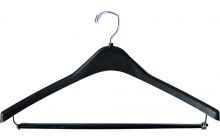 17" Black Plastic Suit Hanger W/ Locking Bar