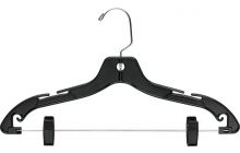 17" Black Plastic Combo Hanger W/ Clips & Notches