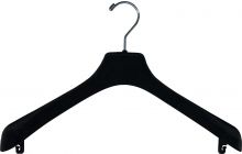 16" Black Flocked Plastic Top Hanger