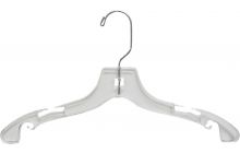 14" Clear Plastic Top Hanger W/ Notches