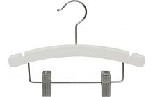 10" White Wood Combo Hanger W/ Clips & Notches