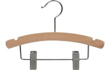 12" Natural Wood Combo Hanger W/ Clips & Notches