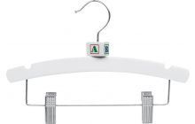 10" White Wood Combo Hanger W/ Clips & Notches