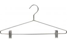 17" Chrome Metal Combo Hanger W/ Clips