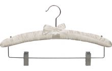 16" Ivory Padded Combo Hanger W/ Clips