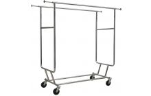 Chrome Metal Collapsible Double Bar Garment Rack