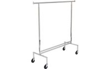 Chrome Metal Adjustable Single Bar Garment Rack