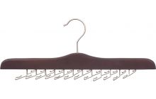 17" Espresso Wood Tie Hanger W/ 24 Clips