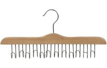 17" Natural Wood Belt Hanger W/ 12 Holders