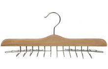 17" Natural Wood Tie Hanger W/ 24 Clips