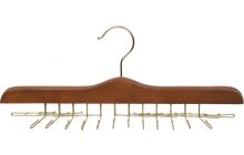 17" Walnut Wood Tie Hanger W/ 24 Clips
