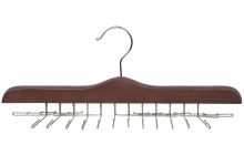 17" Walnut Wood Tie Hanger W/ 24 Clips