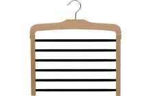 16" Natural Wood 6 Tier Pant Hanger W/Flocked Bars