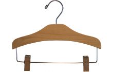 11" Matte Natural Alder Combo Hanger W/ Clips