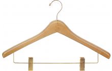 17" Natural Alder Combo Hanger W/ Clips