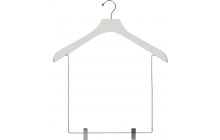 18" White Wood Display Hanger W/ 12" Clips