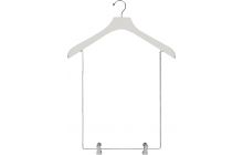 18" White Wood Display Hanger W/ 15" Deluxe Clips