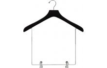 18" Black Wood Display Hanger W/ 10" Deluxe Clips