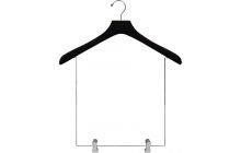 18" Black Wood Display Hanger W/ 12" Deluxe Clips