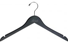 17" Black Wood Top Hanger W/ Notches