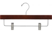 14" Walnut Wood Bottom Hanger W/ Clips