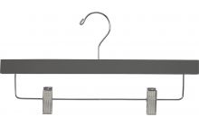 14" Rubber Coated Gray Wood Bottom Hanger W/ Clips