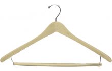 18" Unfinished Wood Suit Hanger W/ Locking Bar