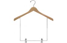 17" Natural Wood Display Hanger W/ 10" Deluxe Clips