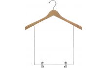 17" Natural Wood Display Hanger W/ 12" Deluxe Clips