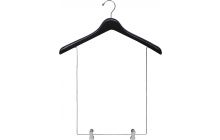 17" Matte Black Wood Display Hanger W/ 15" Deluxe Clips