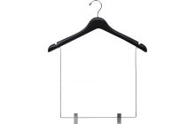 17" Matte Black Wood Display Hanger W/ 12" Clips & Notches