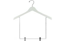 17" White Wood Display Hanger W/ 10" Clips