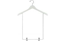 17" White Wood Display Hanger W/ 15" Deluxe Clips