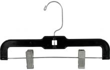 12" Black Plastic Bottom Hanger W/ Clips