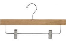 14" Natural Wood Slim Line Bottom Hanger W/ Clips