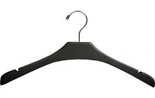 16" Matte Black Wood Top Hanger W/ Notches
