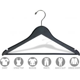 Hangers Direct DD700702 10 Wood Hanger with Clips/Notches - 100 / BX