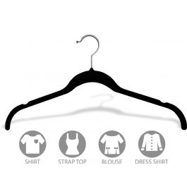 17 Slimline Dress & Shirt Velvet Hangers with Notches