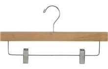 14" Natural Wood Slim Line Bottom Hanger W/ Clips