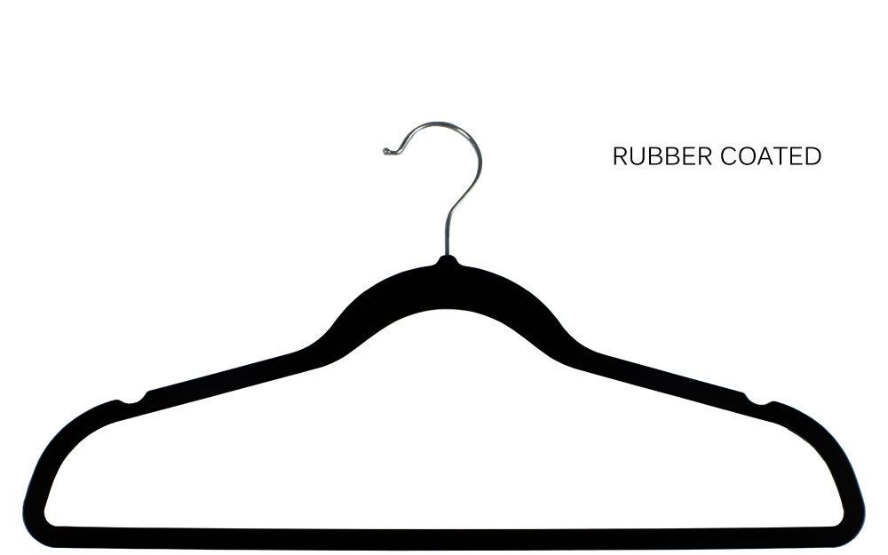 Black Rubber Coated Slim Line Hanger