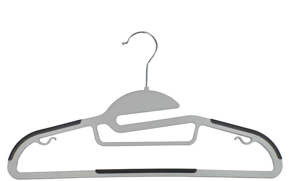 Gray Plastic Hanger with Notches