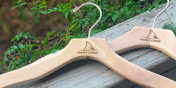 Laser engraved wooden hangers