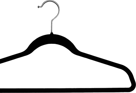 Plastic Suit Hanger w/Bar 17 - Black